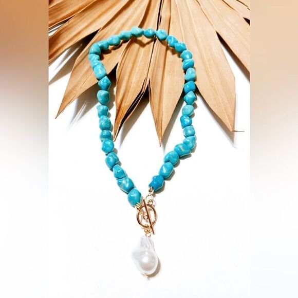 Boho stone necklace #1053 - Picture 2 of 4